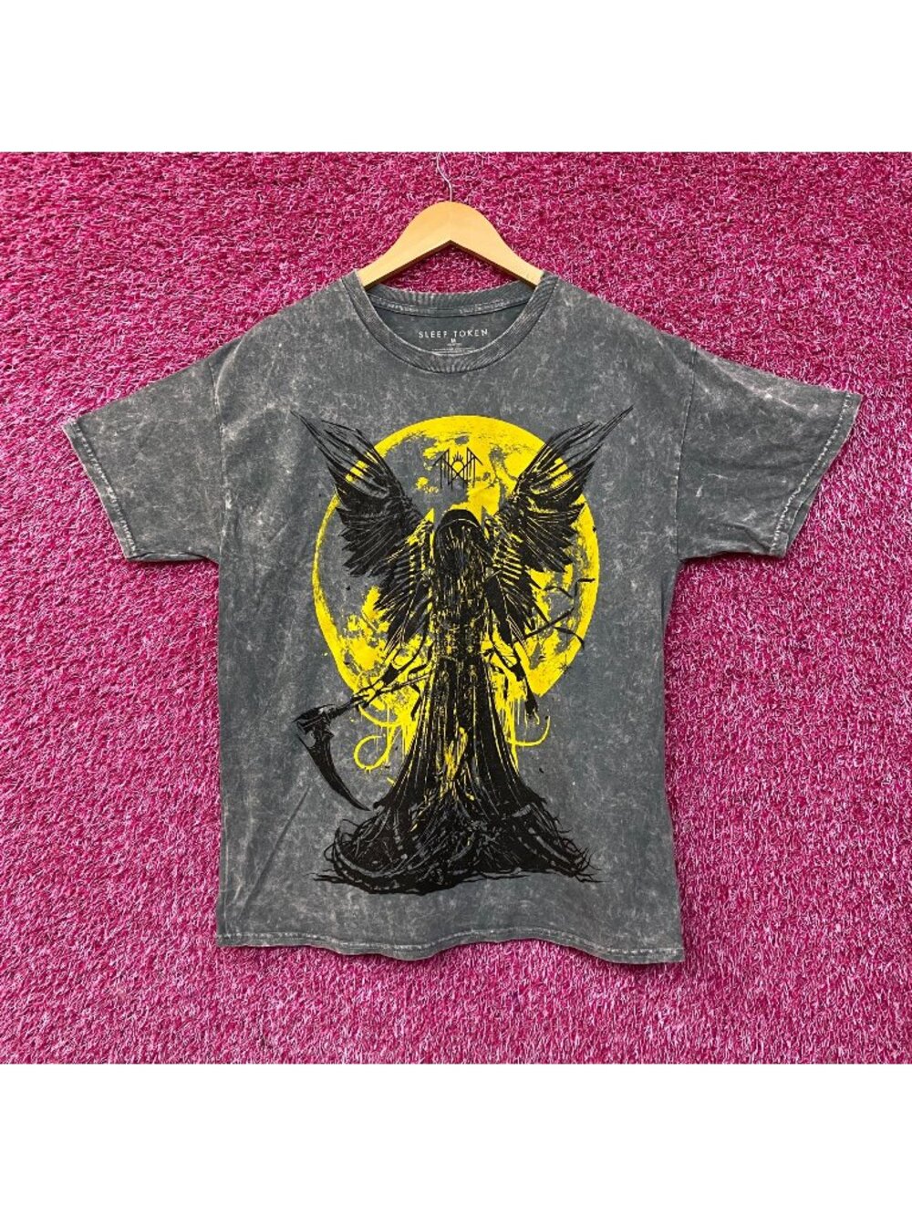 Sleep Token Take Me Back to Eden Reaper Angel Rock Band Mineral Wash T-Shirt Med